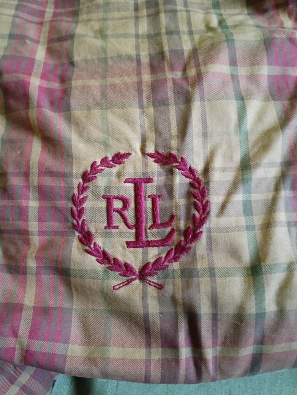 Vintage Ralph Lauren Red Green Plaid Comforter Bedspread Blanket Twin Size Y2K